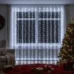 Užuolaidų girlianda 600 LED &Scaron;alta balta 600 x 300 cm