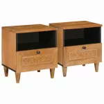 &Scaron;alia lovos spintelė 2 pcs &Scaron;viesiai rudas 40 x 33 x 46 cm