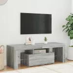 Televizoriaus spintelė su LED, pilka ąžuolo, 120x35x40cm