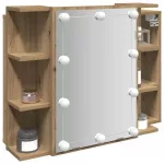 veidrodinė spintelė su LED Artisan ąžuolu 70x16,5x60 cm