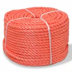 Susukta virvė, polipropilenas, 12mm, 100m, oranžinė
