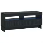LED televizoriaus spintelė Juoda Apdirbta mediena