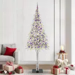Kalėdų eglutė su 300 LED s stovu Balta 210 cm PE ir Plienas