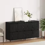Oppbevaringsskap 2 pcs Juodas ąžuolas 60 x 35 x 70 cm