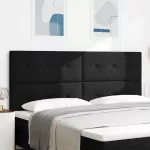 LED galvūgalis su LED juostelėmis Juodas 200 cm audinys