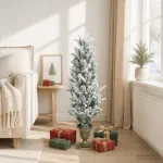 Mini Kalėdų medis 120 cm PVC ir PE Žalia ir balta