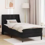Lovos rėmas su čiužiniu su čiužiniu Juodas 80 x 200 cm Aksomas