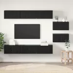 TV spintelių komplektas Juodas ąžuolas Apdirbta mediena