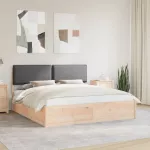 Lovo rėmas su apmu&scaron;tu galvūgaliu Tamsiai pilka 200 x 200 cm