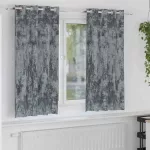 Aksominio tipo užuolaidos 2 pcs Sidabrinė Pilka 175 x 140 cm