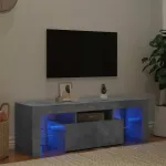 TV spintelė su LED ap&scaron;vietimu, betono pilka, 120x35x40cm