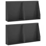 Sienelė 4 vnt. 40 x 12 x 40 cm Plienas Juoda