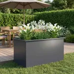 Sodo vazonas su LED Antracitas 50 x 100 x 48 cm Plienas