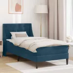 Lovos rėmas su čiužiniu su čiužiniu Mėlyna 80 x 200 cm Aksomas