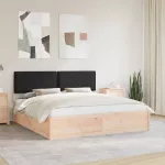 Lovo rėmas su apmu&scaron;tu galvūgaliu Juoda 200 x 200 cm