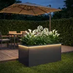 Sodo vazonas su LED Antracitas 50 x 80 x 48 cm Plienas