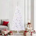 Dirbtinė Kalėdų eglutė su 300 LED Balta 210 cm PVC ir Plienas