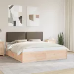 Lovo rėmas su apmu&scaron;tu galvūgaliu Taupe 200 x 200 cm