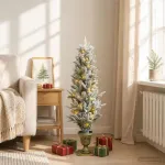 Mini Kalėdų medis 120 cm 100 LED &Scaron;ilta balta PVC ir PE