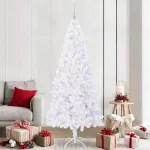 Dirbtinė Kalėdų eglutė su 300 LED Balta 210 cm PVC ir Plienas