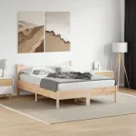 Lovos rėmas be čiužinio, 120x200cm, pu&scaron;ies medienos masyvas