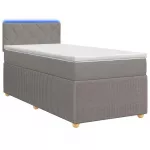 Spyruoklinė lova su čiužiniu Taupe 80 x 200 cm Audinys
