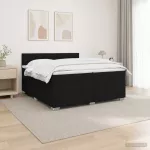 LED lovos čiužinys su LED ap&scaron;vietimu Juoda 200 x 200 cm Audinys