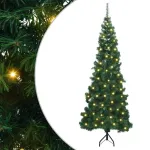 Kampinis dirbtinis Kalėdų medis Žalia 240 cm PVC ir metalas