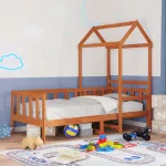 Dieninė lova 2 pcs Va&scaron;ko ruda Kietos pu&scaron;ies mediena