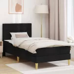 Lovos rėmas su čiužiniu Juodas 80 x 200 cm audinys