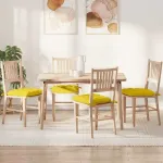 Sėdynių pagalvėlės 4 pcs &Scaron;viesi geltona 40 x 40 x 6 cm audinys