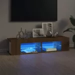 Televizoriaus spintelė su LED, ruda ąžuolo, 135x39x30cm