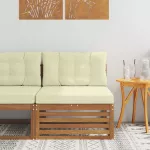 Lauko vidurinė sofa Kietos akacijos mediena Natūrali