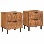 &Scaron;alia lovos spintelė su stalčių 2 pcs Ruda 40 x 33 x 46 cm