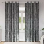 Aksominio tipo užuolaidos 2 pcs Pilka 225 x 140 cm Aksomas