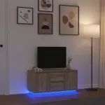 TV spintelė su LED lemputėmis, ąžuolo spalvos, 100x41x50 cm