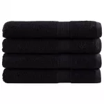 Pirties rank&scaron;luosčiai SOLUND, 4vnt., juodi, 80x200cm, 600g/m&sup2;