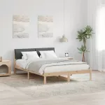 Lovos rėmas ruda ir tamsiai pilka 135 x 190 cm Pu&scaron;ies masyvas