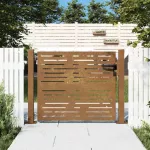 Sodo vartai, 100x100 cm, Corten plienas, kvadratinis dizainas