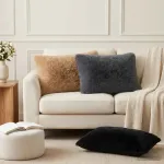 Pagalvėlės užvalkalas 6 pcs HEERLEN Juoda 50 x 80 cm PV pūkinis