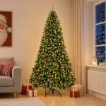 Dirbtinė žalia Kalėdų eglutė su žaisliukais 300 cm 300 LED