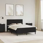 Lovos rėmas su LED juostelėmis Juoda 140 x 190 cm Dirbtinė oda