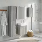 Vonios spintos komplektas 5 pcs Pilka Sonoma 50 x 14,5 x 70 cm