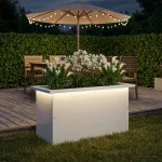 Sodo vazonas su LED Balta 30 x 60 x 30 cm Plienas