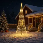LED Kalėdų medis 500 cm 550 LED &Scaron;ilta balta Geležis Juoda