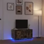 TV spintelė su LED ap&scaron;vietimu, dūminio ąžuolo, 100x41x50 cm