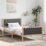 Lovos rėmas Tamsiai pilka 100 x 200 cm Kietos pu&scaron;ies mediena