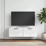 Sieninė TV spintelė Balta 98 x 31 x 30 cm Apdirbta mediena