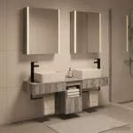 Vonios spintos komplektas 5 pcs Pilka Sonoma 53 x 15,5 x 70 cm
