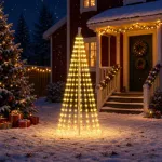 Kalėdų eglutės lemputės su smeigėmis 270 LED &Scaron;ilta balta ir